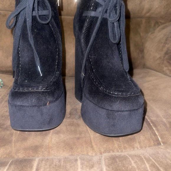 Jessica Simpson Black Velvet Platform Boots - Picture 8 of 8